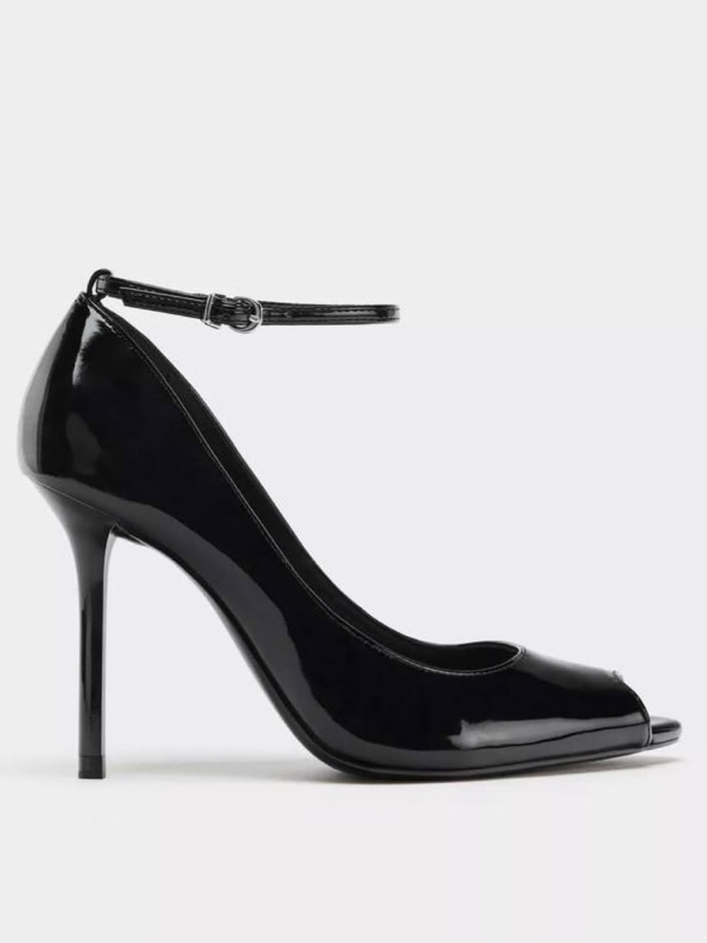 Zara NWOT Single Pump (for amputee) Sexy Patent Leather Peep Toe Stiletto Pump - Picture 4 of 4